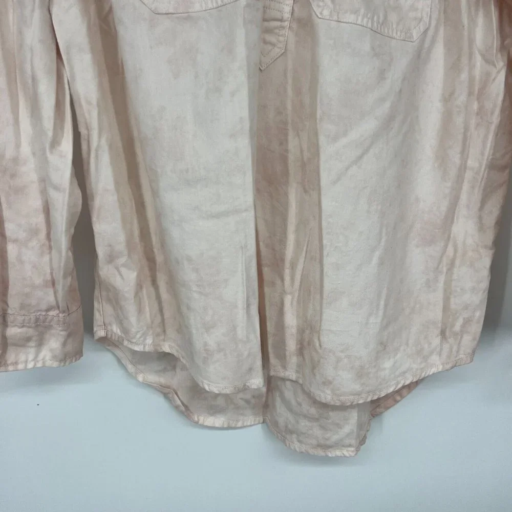 Universal Thread Shirt Pink Tie Dye Popover Button Down Long Sleeve - Picture 5 of 11
